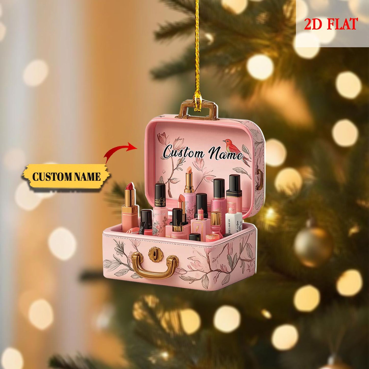 Personalized Makeup Box Ornaments, Makeup Artist Christmas Ornament Gift, Makeup Set Christmas Tree Decor Ornament , Makeup Gift for Girls