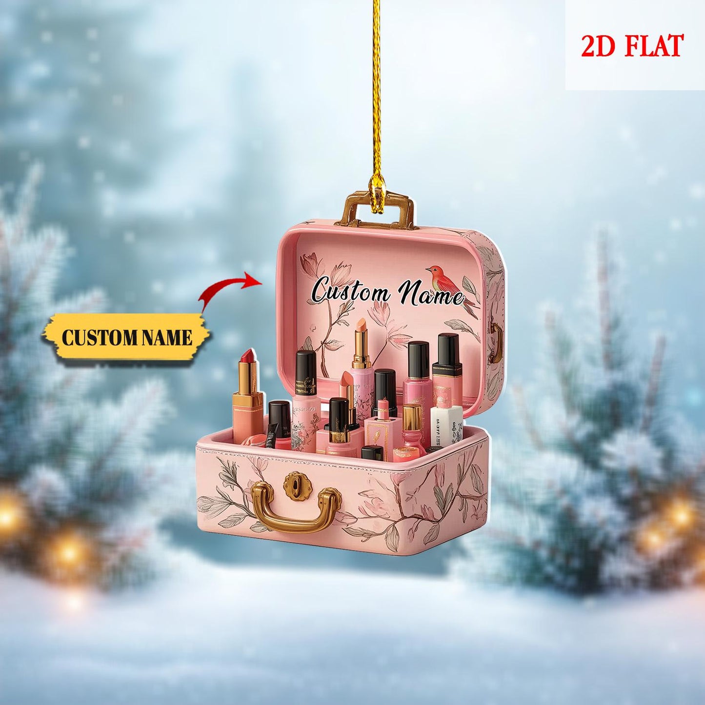 Personalized Makeup Box Ornaments, Makeup Artist Christmas Ornament Gift, Makeup Set Christmas Tree Decor Ornament , Makeup Gift for Girls
