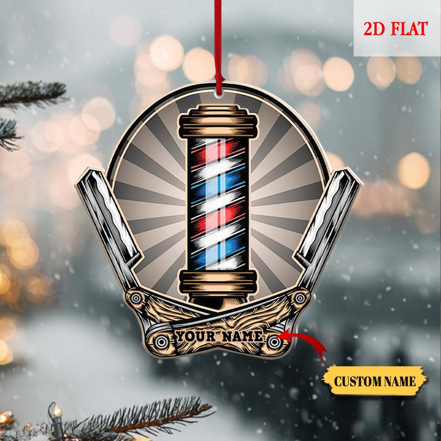 Personalized Hair cut bur bar logo Template Ornament, Blessed Are The Hairstylists Custom Ornament, Gift For Hairdresser Barber, Barber Shop