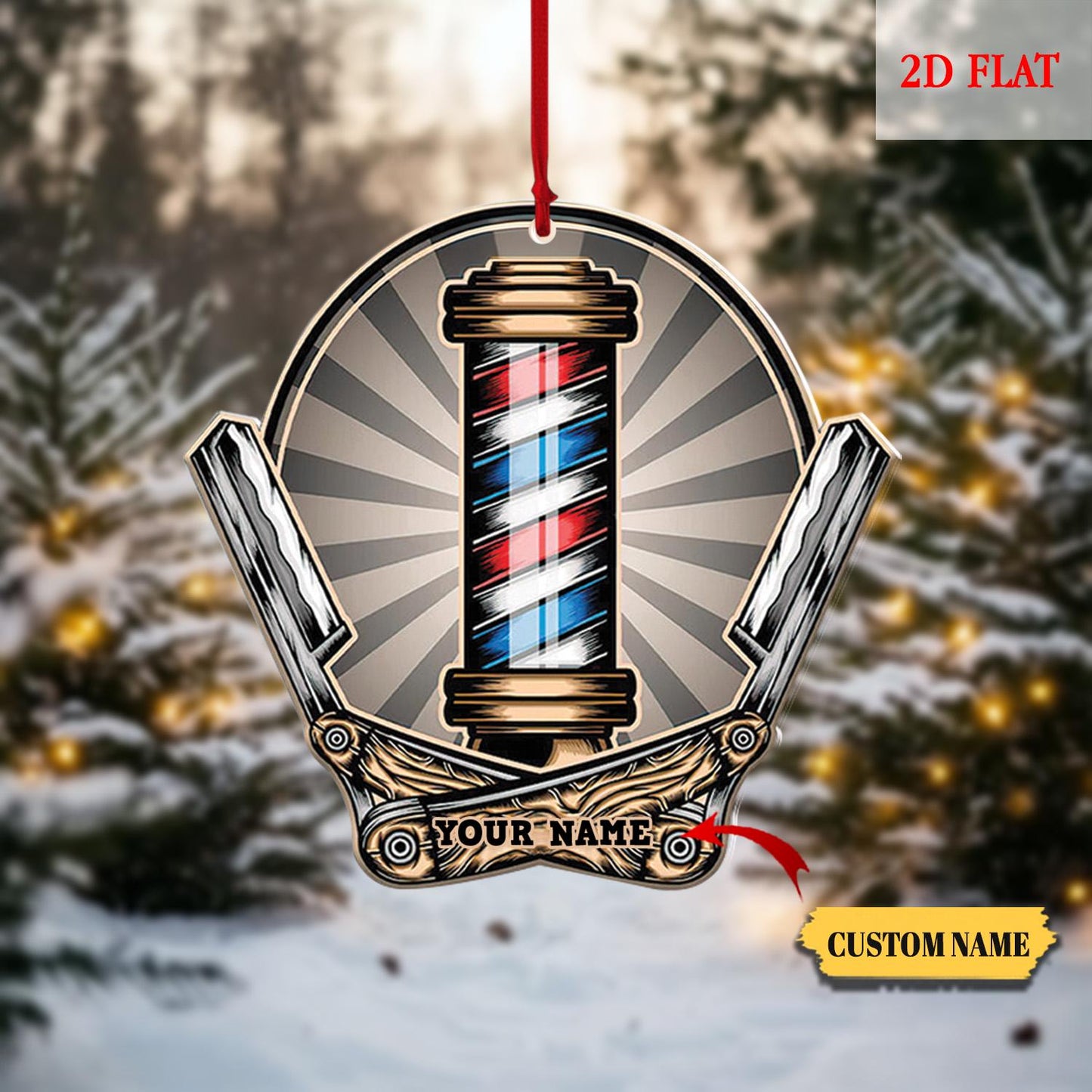 Personalized Hair cut bur bar logo Template Ornament, Blessed Are The Hairstylists Custom Ornament, Gift For Hairdresser Barber, Barber Shop