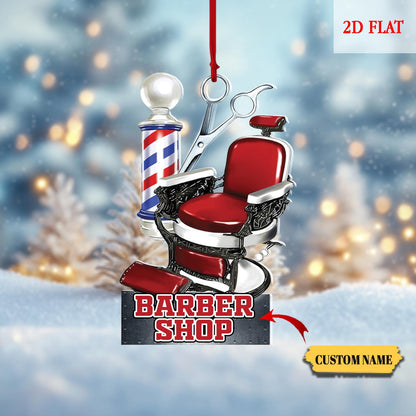Personalized Barber Chair, Cut Christmas Ornament, Blessed Are The Hairstylists Custom Ornament, Gift For Hairdresser Barber, Barber Shop
