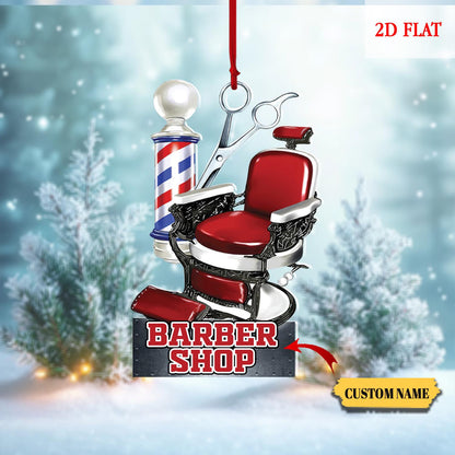 Personalized Barber Chair, Cut Christmas Ornament, Blessed Are The Hairstylists Custom Ornament, Gift For Hairdresser Barber, Barber Shop