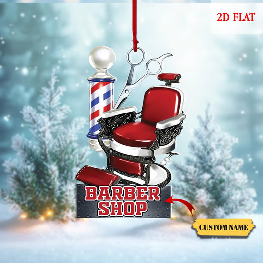 Personalized Barber Chair, Cut Christmas Ornament, Blessed Are The Hairstylists Custom Ornament, Gift For Hairdresser Barber, Barber Shop