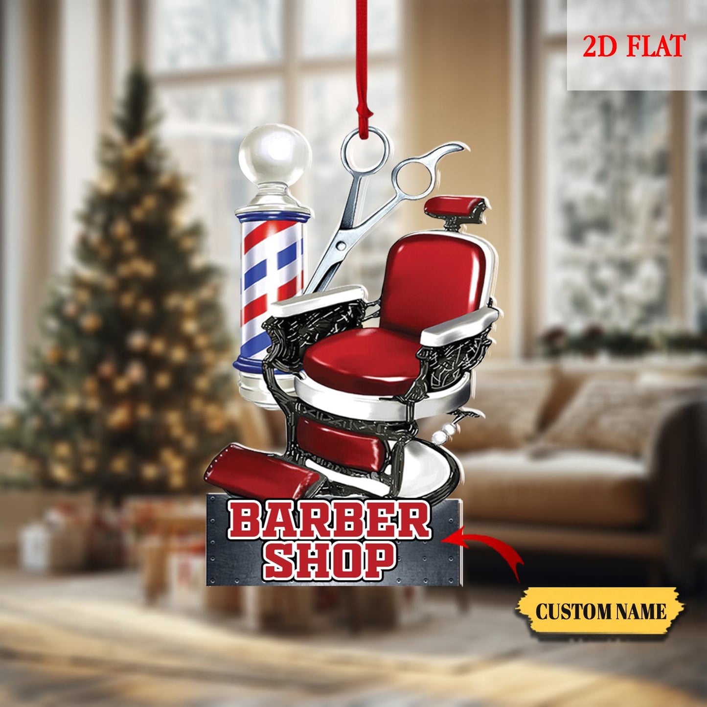 Personalized Barber Chair, Cut Christmas Ornament, Blessed Are The Hairstylists Custom Ornament, Gift For Hairdresser Barber, Barber Shop