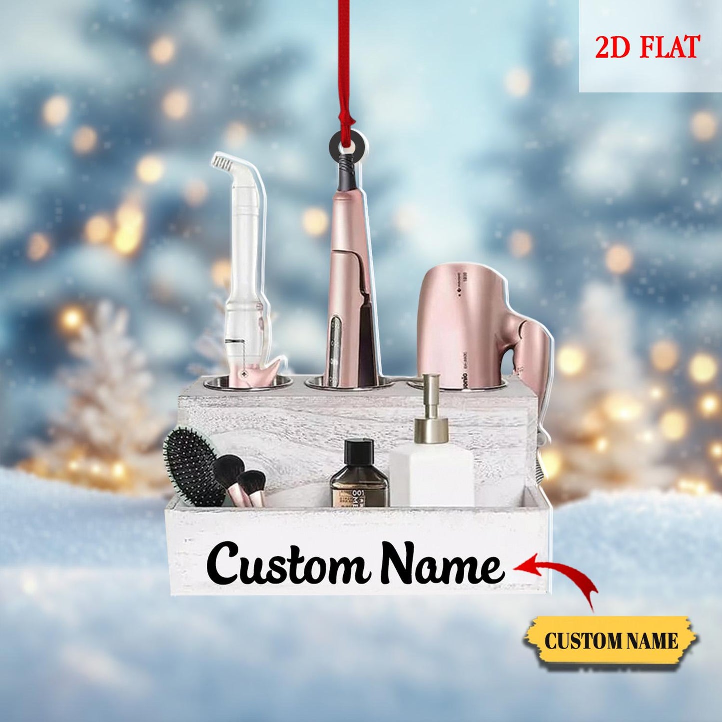 Personalized Hairstylist Ornament, Hairslylist Tool Set Ornament, 2D Flat Hairdresser Barber Acrylic Ornament 2025, Hairslylist Tool Set