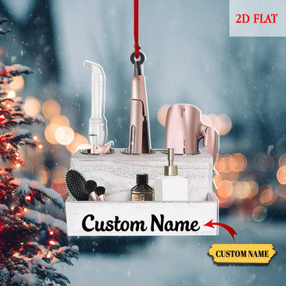 Personalized Hairstylist Ornament, Hairslylist Tool Set Ornament, 2D Flat Hairdresser Barber Acrylic Ornament 2025, Hairslylist Tool Set