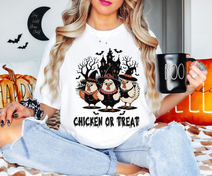 Spooky Chicken Or Treat Shirt, Halloween Chicken T-Shirt, Horror Chicken House Tee, Ghost Chicken Sweatshirt, Halloween Holiday Gift