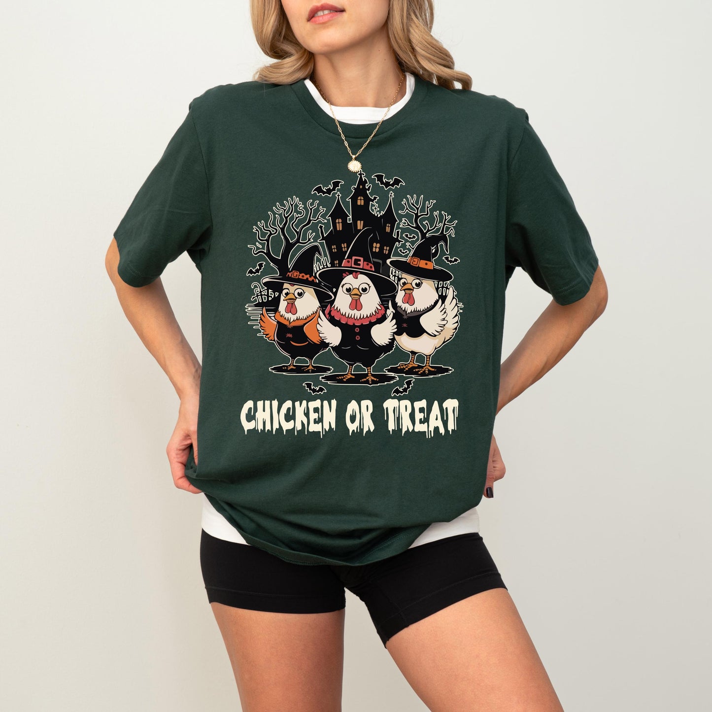 Spooky Chicken Or Treat Shirt, Halloween Chicken T-Shirt, Horror Chicken House Tee, Ghost Chicken Sweatshirt, Halloween Holiday Gift
