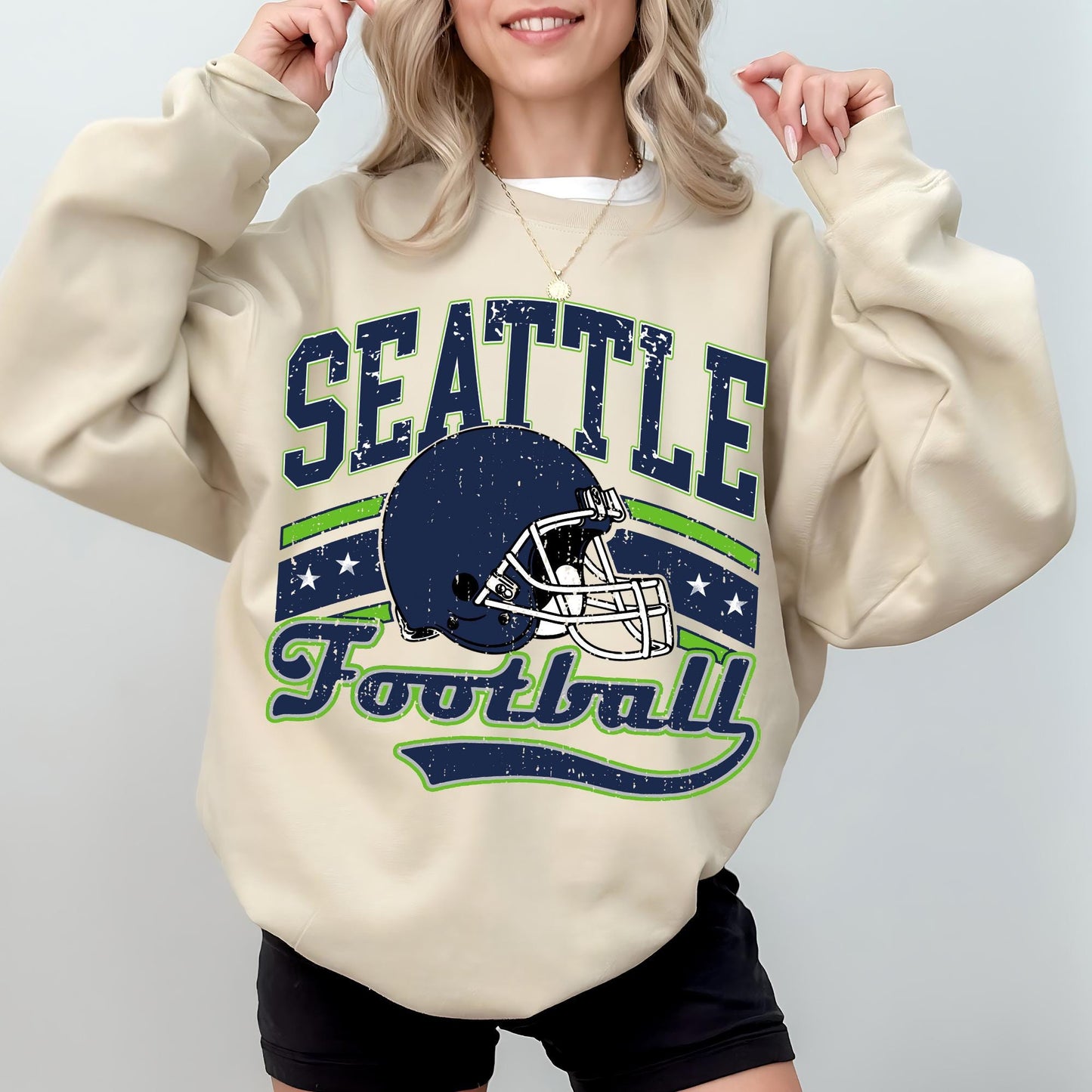 Retro 90s Style Seattle Football Sweatshirt, Game Day Shirt, Seattle Team Football Shirt, Sunday Seattle, Seattle Football