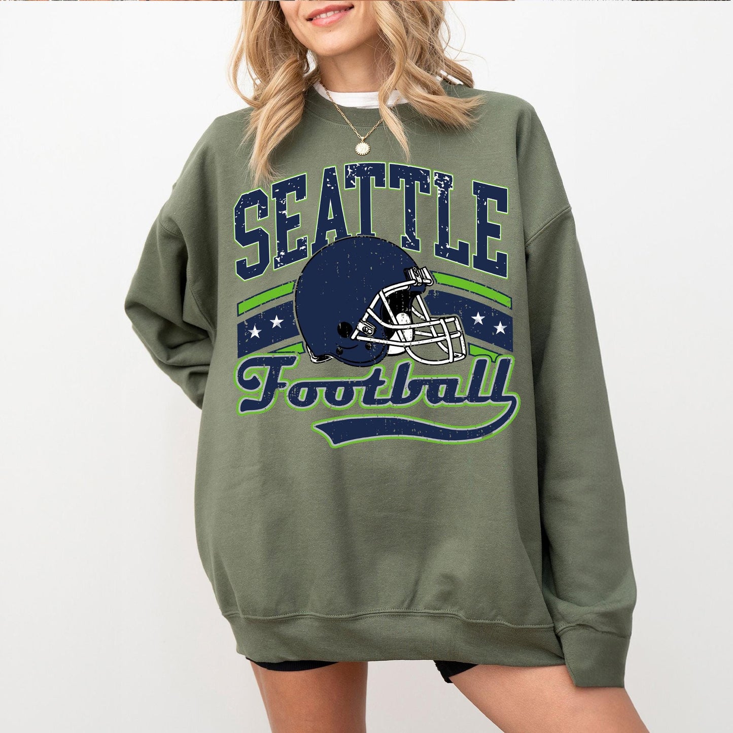 Retro 90s Style Seattle Football Sweatshirt, Game Day Shirt, Seattle Team Football Shirt, Sunday Seattle, Seattle Football