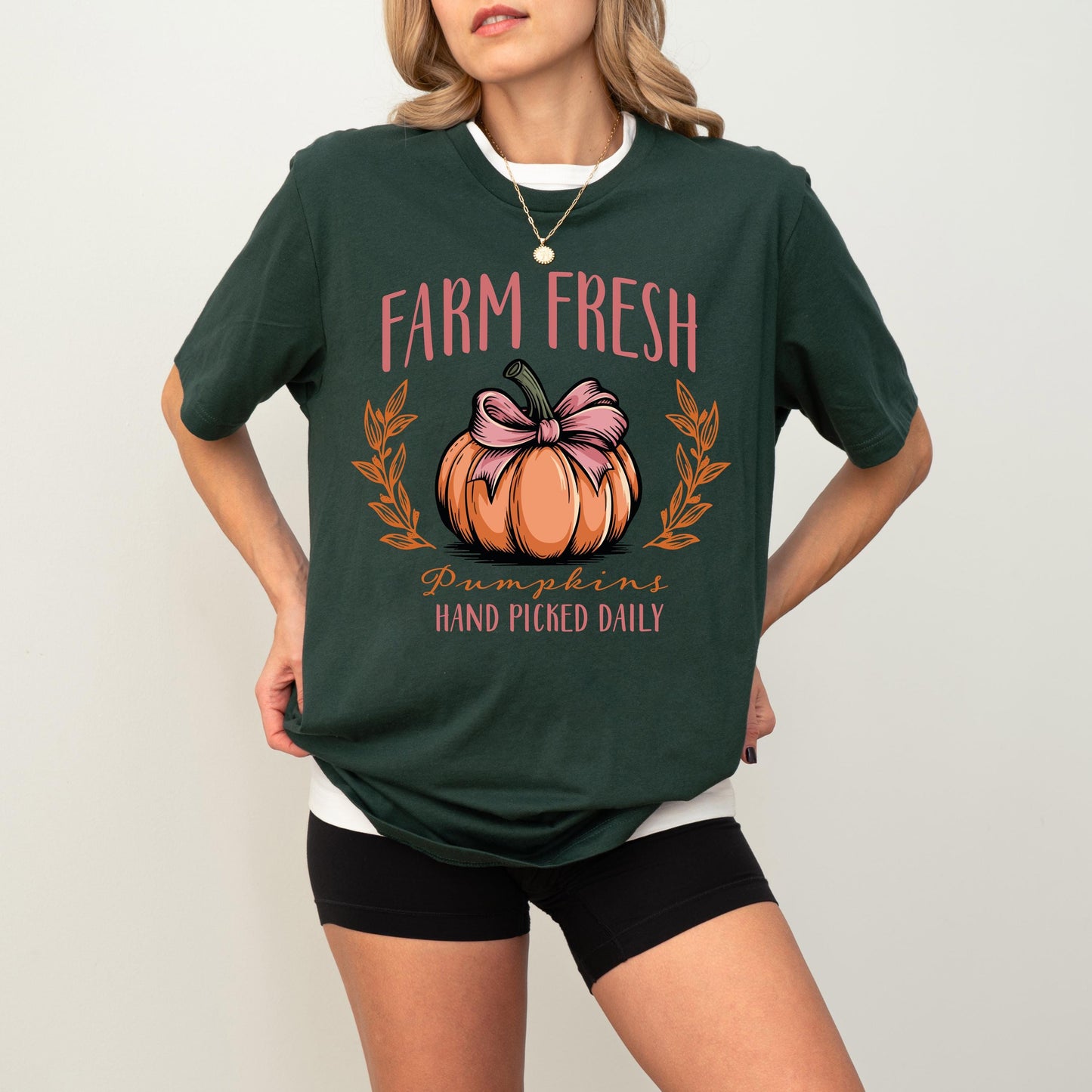 Farm Fresh Pumpkins Shirt, Coquette Bow Pumpkin Shirt, Pumpkins Hand Picked Daily Gift, Pumpkin Thanksgiving Sweatshirt, Fall Holiday Hoodie