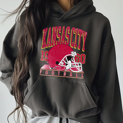 Vintage Kansas City Football 90s Style Shirt, Kansas City Football Crewneck Sweatshirt, Football Shirt, Kansas City Fan Gifts