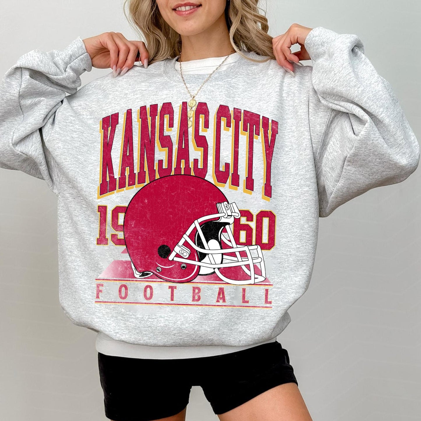 Vintage Kansas City Football 90s Style Shirt, Kansas City Football Crewneck Sweatshirt, Football Shirt, Kansas City Fan Gifts