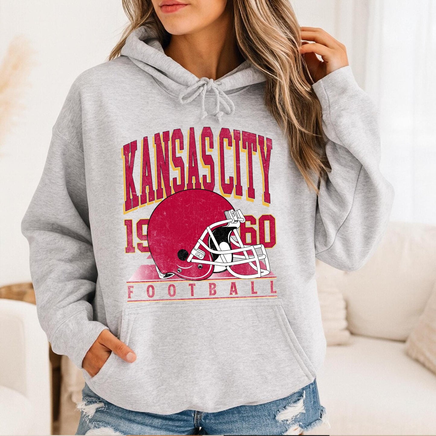 Vintage Kansas City Football 90s Style Shirt, Kansas City Football Crewneck Sweatshirt, Football Shirt, Kansas City Fan Gifts