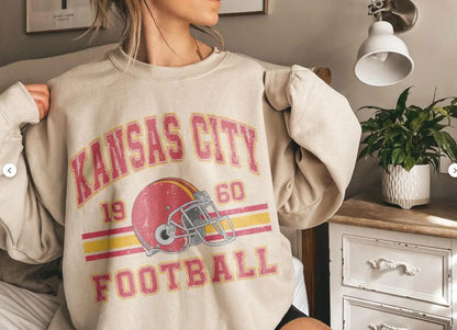Kansas City Football Retro Style Shirt, Kansas City Football Crewneck Sweatshirt, Football Shirt, Kansas City Fan Gifts