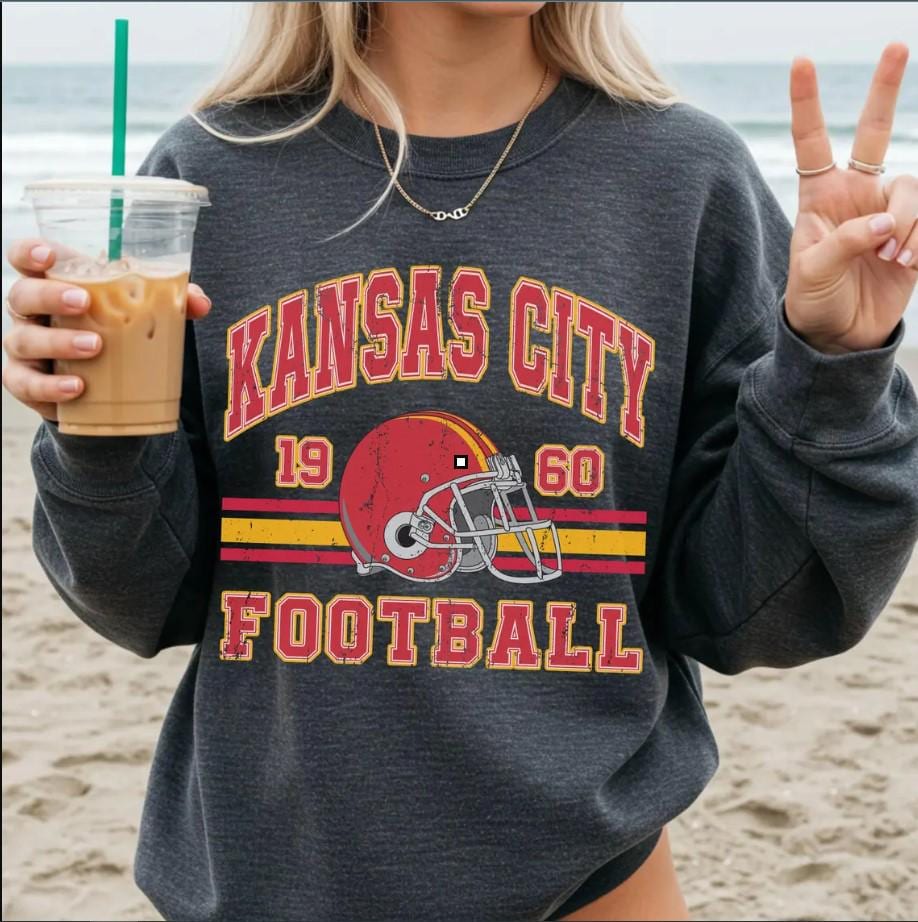 Kansas City Football Retro Style Shirt, Kansas City Football Crewneck Sweatshirt, Football Shirt, Kansas City Fan Gifts