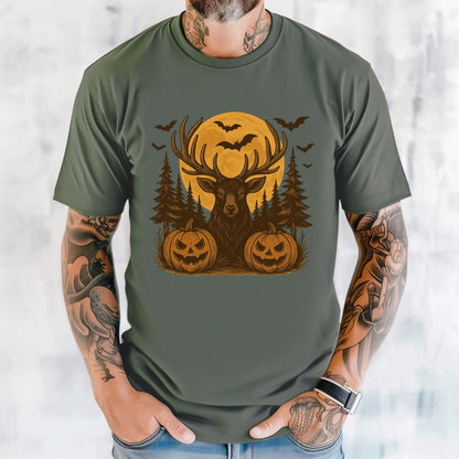 Spooky Elk Hunting Tee: Unisex Halloween Apparel