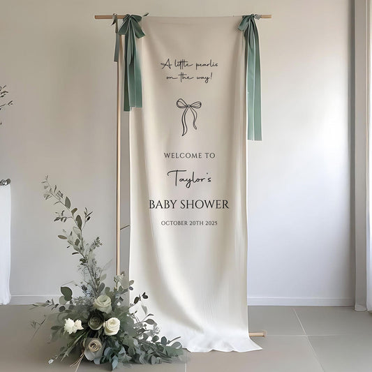 Personalized Fabric Baby Shower Banner, Custom Baby Shower Sign, Welcome Sign for Baby Shower, Custom Baby Shower Decor