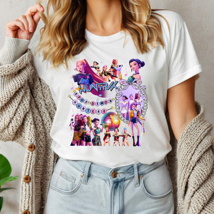 Huntrix Girls Shirt,Kpop Demon Hunters T-shirt,Vintage Huntrix Shirt,Huntrix Fan Shirt Gift,Rumi Zoey Mira Graphic Shirt,Kpop Huntrix