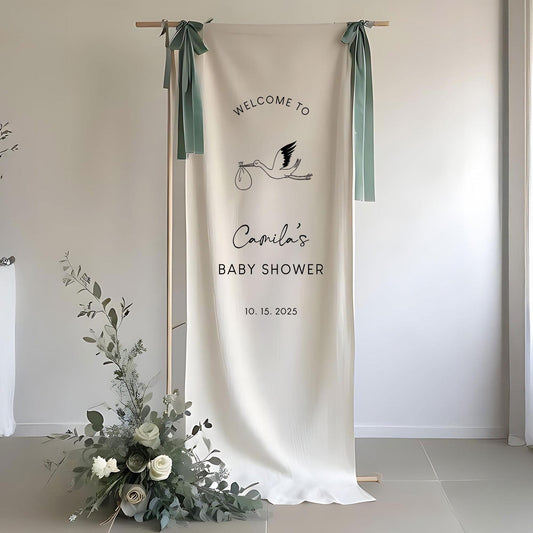 Welcome Sign for Baby Shower, Personalized Fabric Baby Shower Sign, Custom Baby Shower Sign, Custom Baby Shower Decor