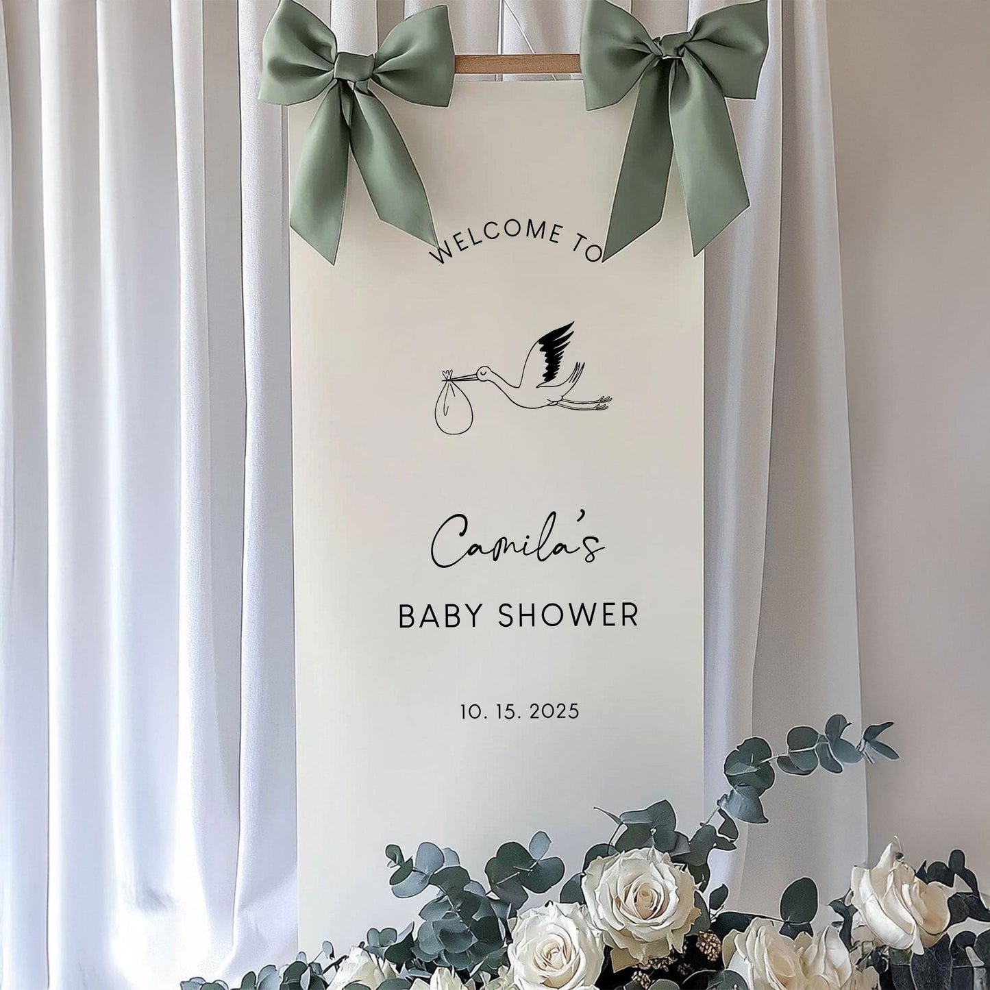 Welcome Sign for Baby Shower, Personalized Fabric Baby Shower Sign, Custom Baby Shower Sign, Custom Baby Shower Decor