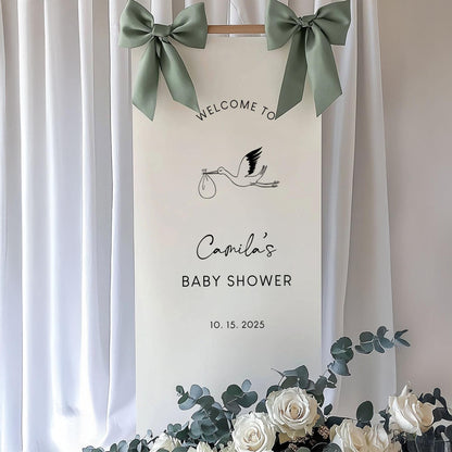 Welcome Sign for Baby Shower, Personalized Fabric Baby Shower Sign, Custom Baby Shower Sign, Custom Baby Shower Decor