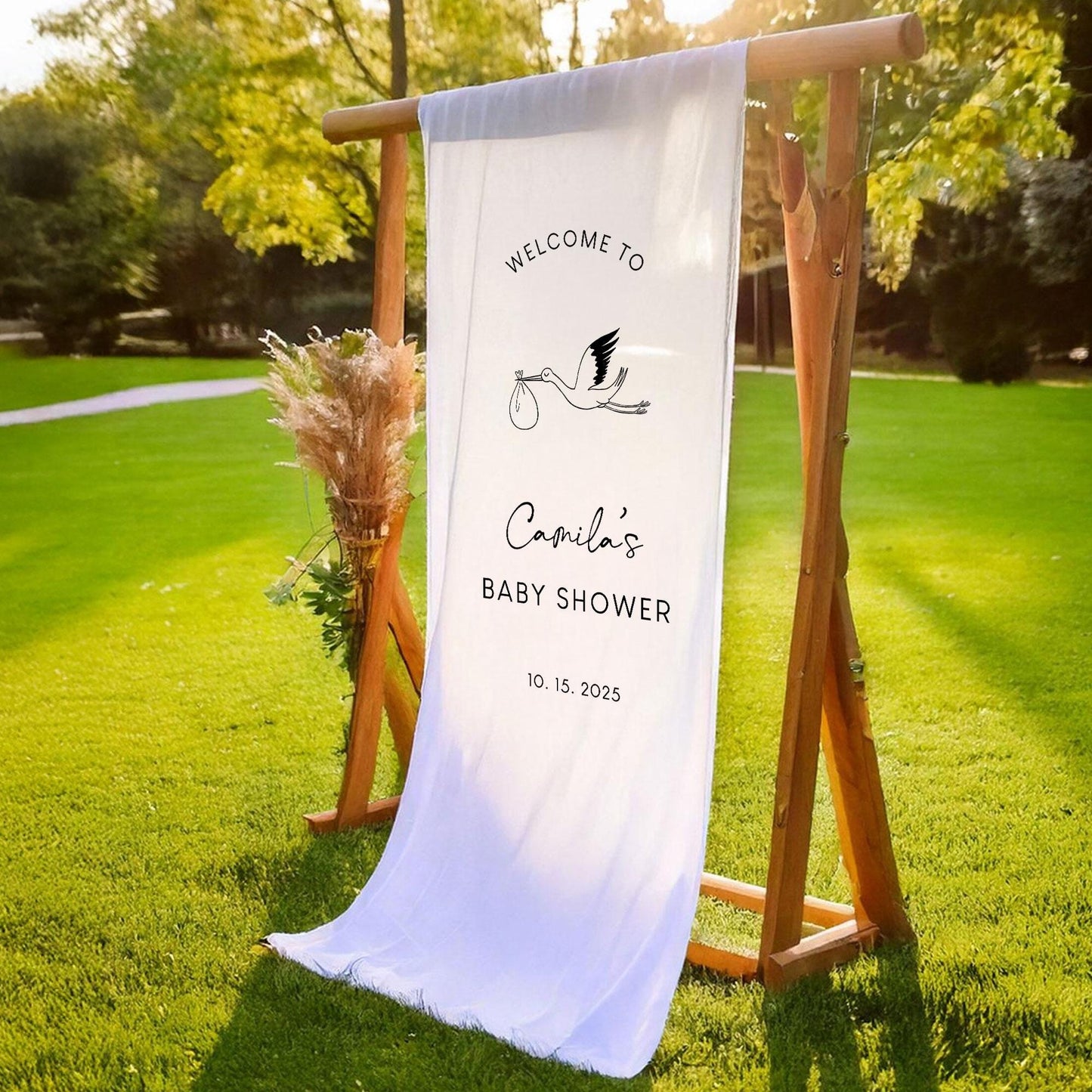 Welcome Sign for Baby Shower, Personalized Fabric Baby Shower Sign, Custom Baby Shower Sign, Custom Baby Shower Decor