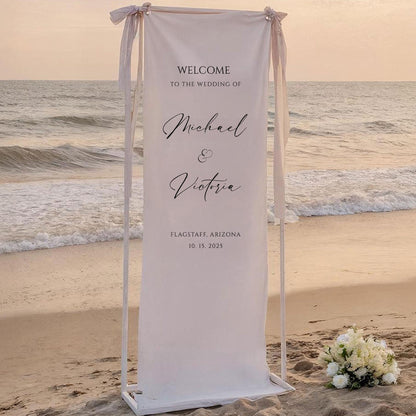 Modern Wedding Welcome Sign, Fabric Sign, Wedding Fabric Welcome Sign, Custom Wedding Sign, Boho Wedding, Wedding Welcome Sign