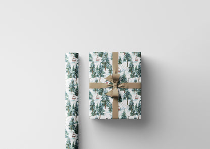 Ski Lover Wrapping Paper Mountain Landscape Gift Wrap for Snowboarders and Skiers Holiday Present Idea #24