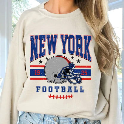 Retro 90s Style New York Football Sweatshirt, Game Day Shirt, New York Team Football Shirt, Sunday New York, New York Football