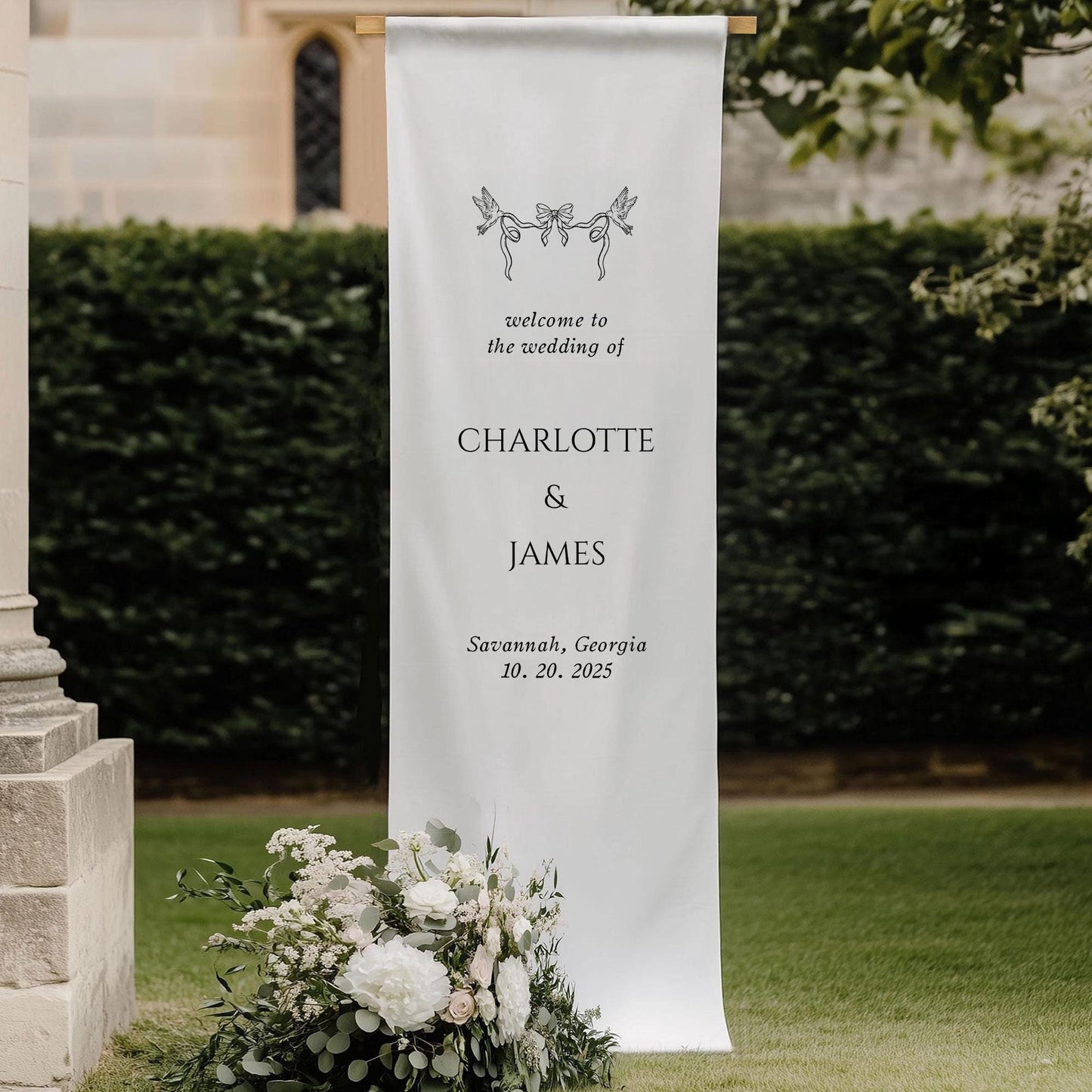 Fabric Wedding Welcome Sign Modern Wedding Welcome Sign Fabric Linen Custom Wedding ceremony Boho Wedding Welcome Sign Ceremony Sign