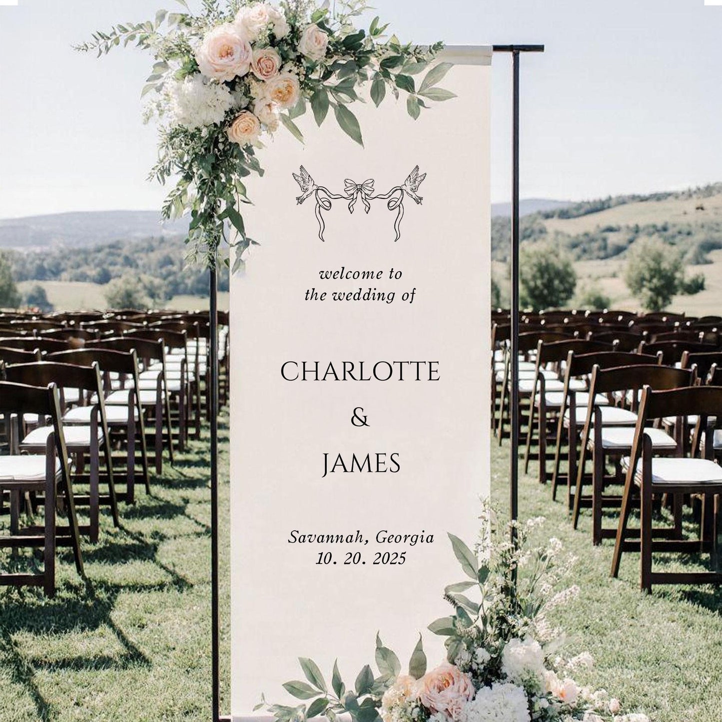 Fabric Wedding Welcome Sign Modern Wedding Welcome Sign Fabric Linen Custom Wedding ceremony Boho Wedding Welcome Sign Ceremony Sign