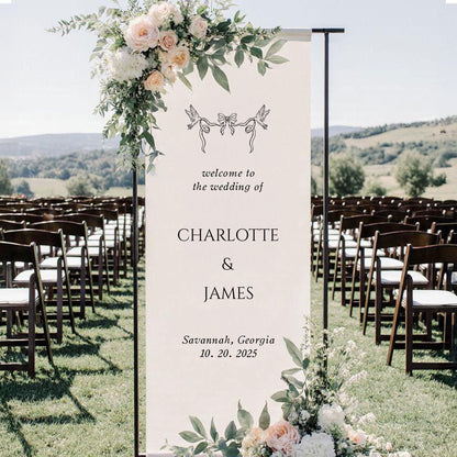 Fabric Wedding Welcome Sign Modern Wedding Welcome Sign Fabric Linen Custom Wedding ceremony Boho Wedding Welcome Sign Ceremony Sign
