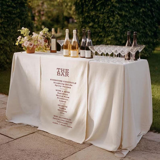Wedding Bar Menu Sign, Custom Fabric Bar Sign, Rustic Cocktail Menu, Personalized Drink Sign, Minimalist Reception Bar Banner Decor