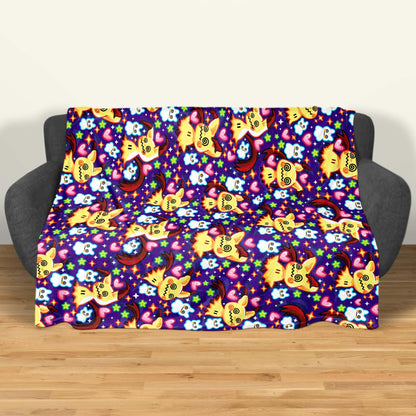 Mimikyu Fleece Blanket, Cozy Throw Blanket for Bedroom and Living Room, Home Decor Family Blanket, Mimikyu Blanket Gifts