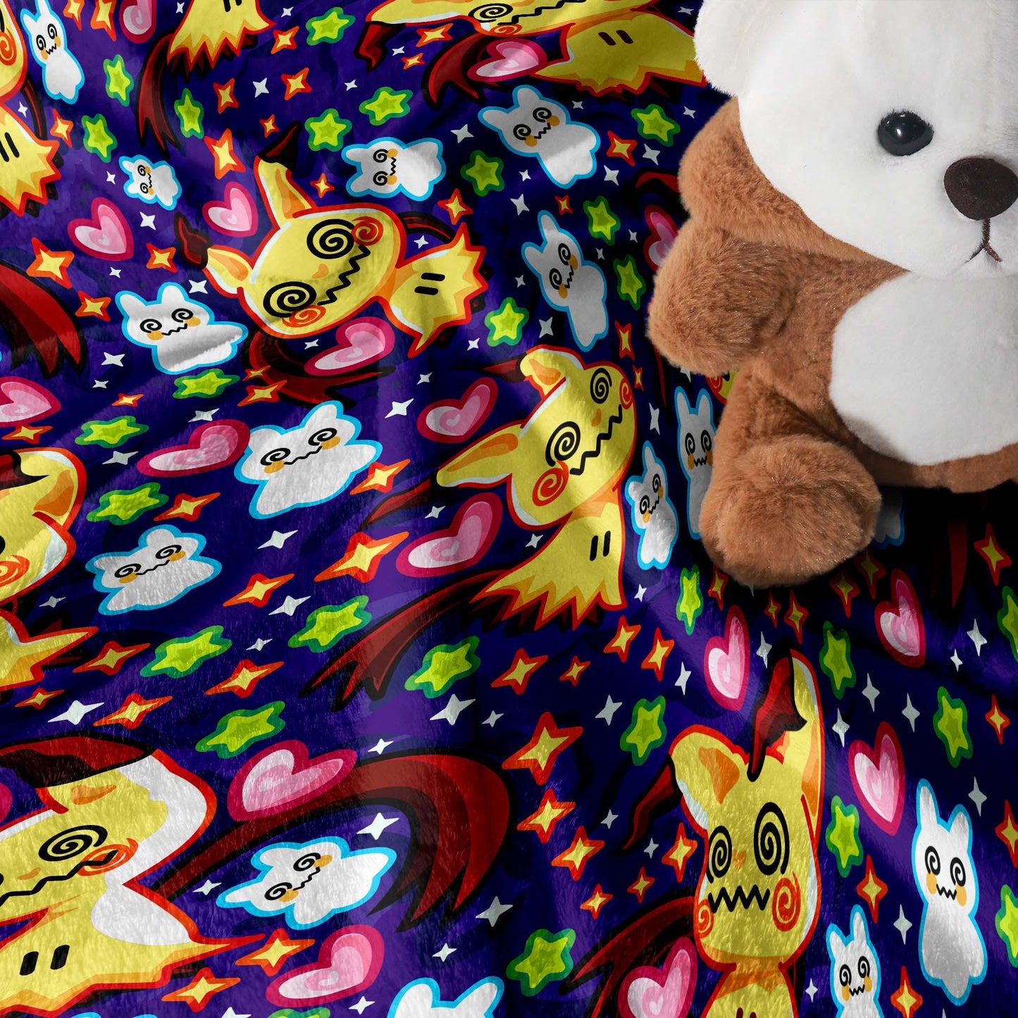 Mimikyu Fleece Blanket, Cozy Throw Blanket for Bedroom and Living Room, Home Decor Family Blanket, Mimikyu Blanket Gifts