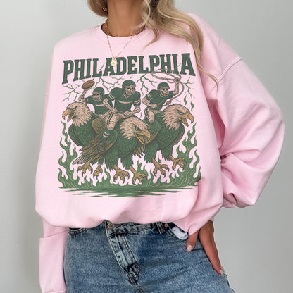Philadelphia Football Vintage Style Sweatshirt, Retro Philly Eagles Crewneck, Old School Sunday Football Shirt