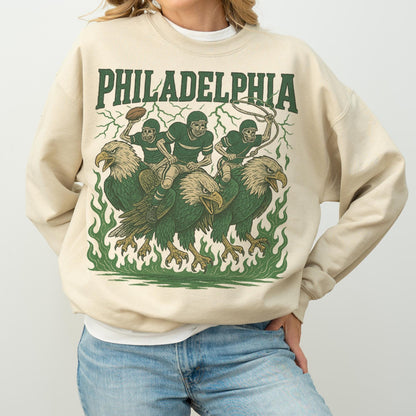 Philadelphia Football Vintage Style Sweatshirt, Retro Philly Eagles Crewneck, Old School Sunday Football Shirt