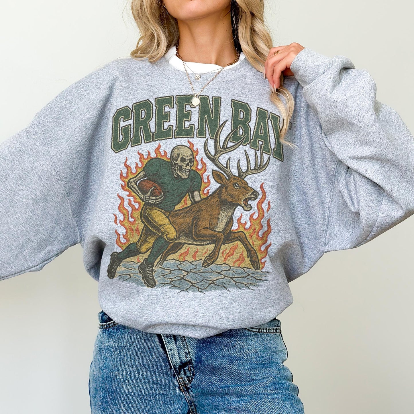 Green Bay Football Vintage Style Sweatshirt, Retro Varsity Crewneck, Old School Wisconsin Football Shirt