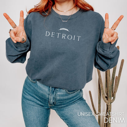 Detroit Football Retro 90s Style Sweatshirt, Game Day Shirt, Detroit Football Shirt, Sunday Football Shirt, Detroit Crewneck Tee