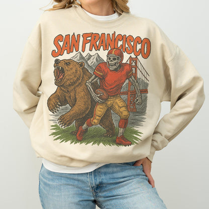 San Francisco Football Vintage Style Sweatshirt, Retro 49ers Crewneck, Old School Game Day Apparel, Bay Area Fan Shirt