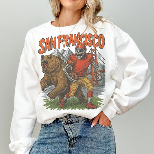 San Francisco Football Vintage Style Sweatshirt, Retro 49ers Crewneck, Old School Game Day Apparel, Bay Area Fan Shirt