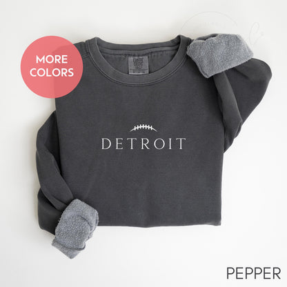 Detroit Football Retro 90s Style Sweatshirt, Game Day Shirt, Detroit Football Shirt, Sunday Football Shirt, Detroit Crewneck Tee