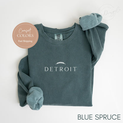 Detroit Football Retro 90s Style Sweatshirt, Game Day Shirt, Detroit Football Shirt, Sunday Football Shirt, Detroit Crewneck Tee