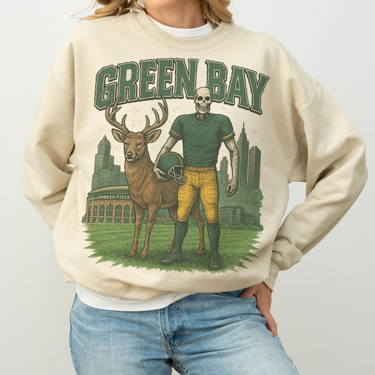 Vintage Green Bay Football Sweatshirt, Retro Crewneck Jersey, Old School Wisconsin Football Apparel, Fan Merch