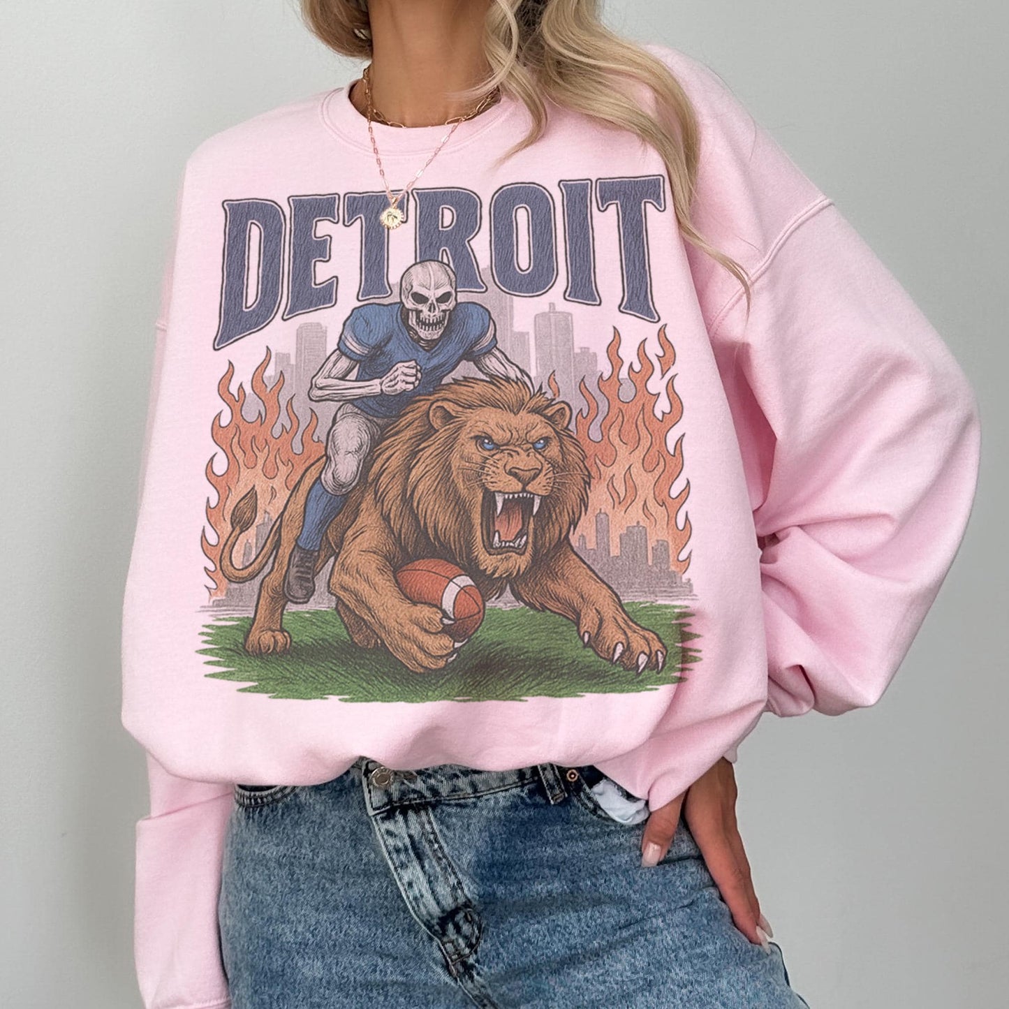 Detroit Lions Football Vintage Style Sweatshirt, Retro Lions Football Crewneck, Old School Game Day Apparel