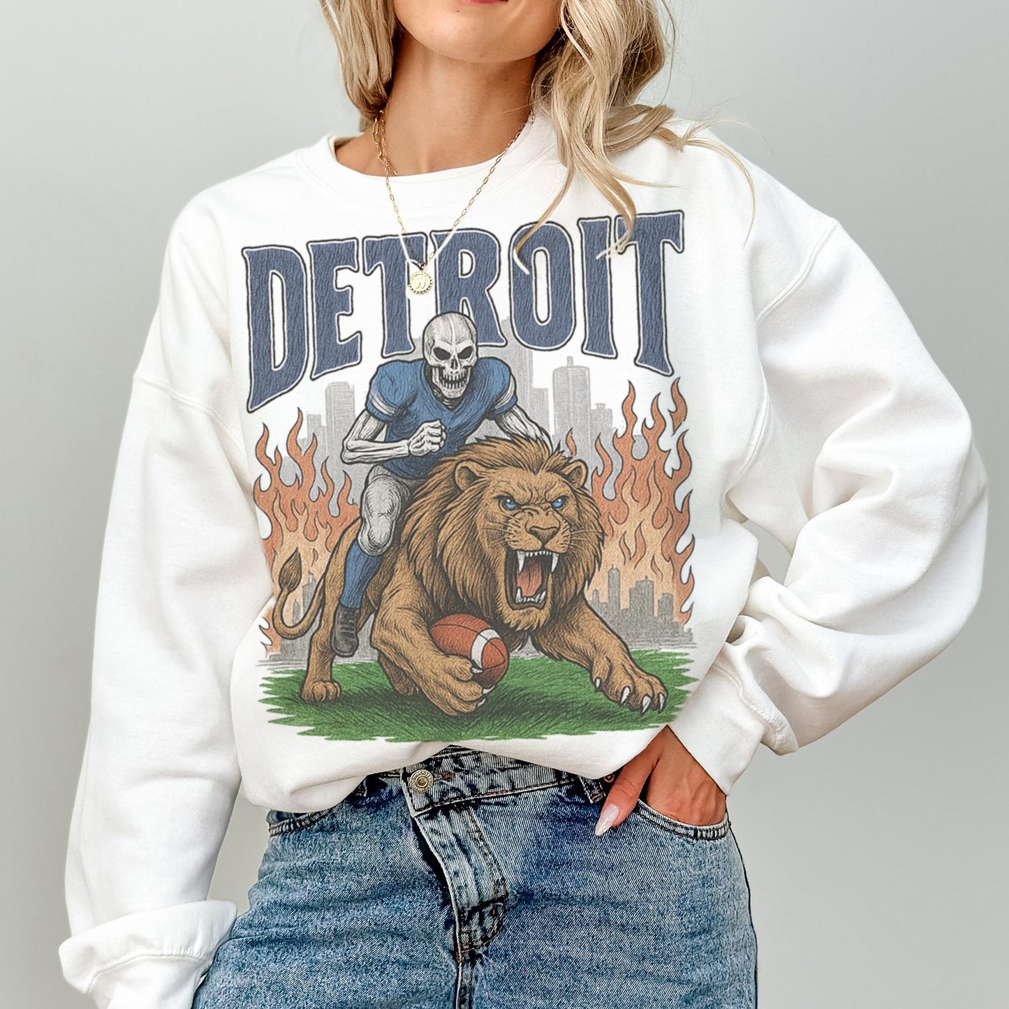 Detroit Lions Football Vintage Style Sweatshirt, Retro Lions Football Crewneck, Old School Game Day Apparel