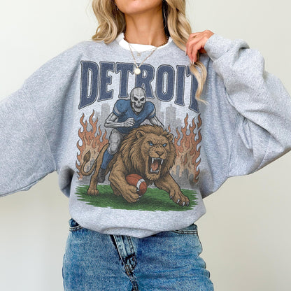 Detroit Lions Football Vintage Style Sweatshirt, Retro Lions Football Crewneck, Old School Game Day Apparel
