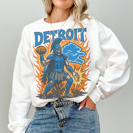 Vintage Detroit Lions Sweatshirt, Retro Football Crewneck, Old School Sunday Game Day Apparel, Detroit Fan Shirt