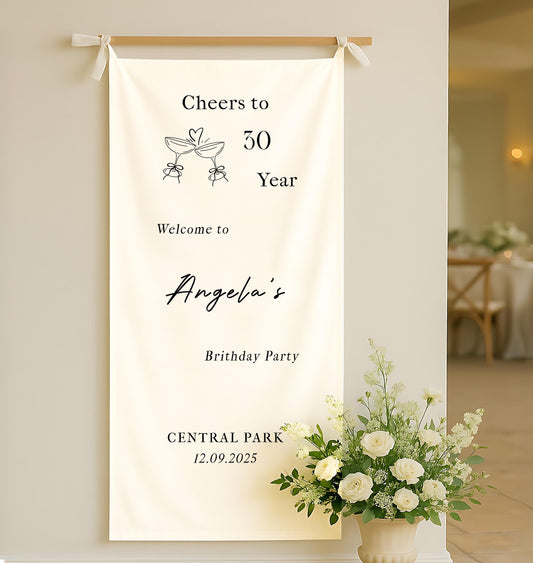 Personalised Birthday Party Banner Decor, Birthday Decor Photo Backdrop, Custom Birthday Banner, Dirty Thirty Birthday Sign, 30th Birthday